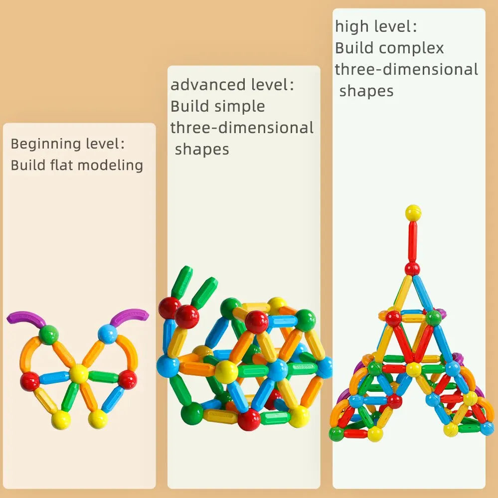 10/26/48/78/101/136Pcs Magnetic Constructor Building Blocks Toys Children Magic Magnet Stick Rod Montessori Toy Gifts